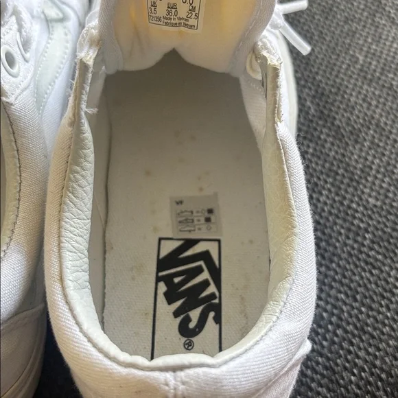 Vans White Canvas Low-Top Sneakers - Picture 8 of 10